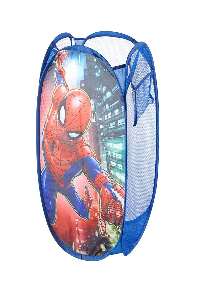 Idea Nuova Marvel Spider-Man Pop-Up Hamper for Kids,Red Collapsible Laundry Basket with Durable Carry Handles,21" H x 13.5" W x 13.5" L,Lightweight & Portable - Image 1